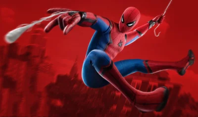 Spider-Man Leaping and Web-Slinging in Dynamic Action Pose image