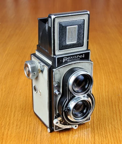 Classic Flexaret Automat Twin Lens Reflex Camera on Wood for Photography image