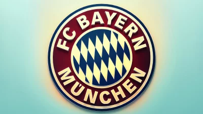 Iconic FC Bayern München Football Club Emblem on a Gradient Background image