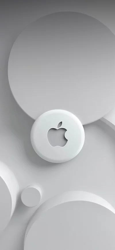 Clean White Apple Logo on Abstract Geometric Background