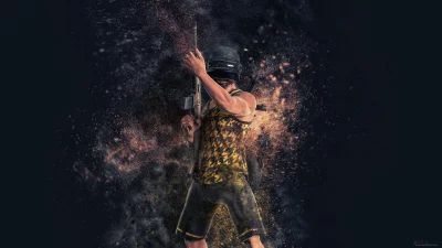 Modern Soldier Ready for Combat with Rifle Amidst Explosive Debris image