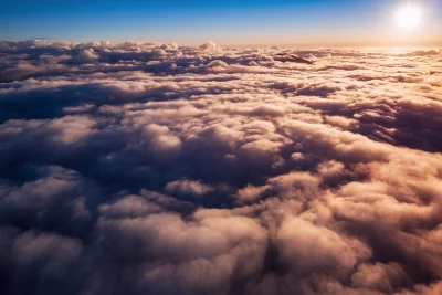 Golden Sunset Over Vast Cloudscape Aerial View Ethereal Sky image