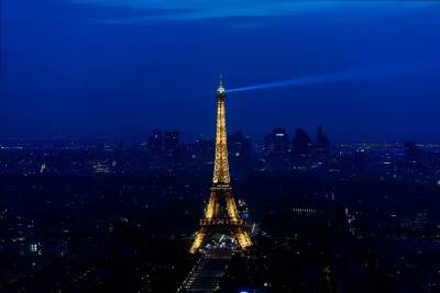 Iconic Eiffel Tower Glimmering at Blue Hour in Paris image