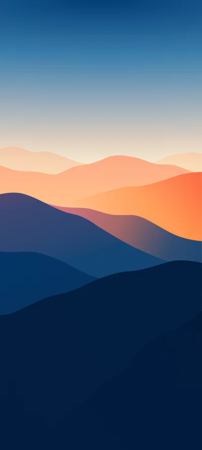Abstract Minimalist Gradient Landscape of Rolling Hills
