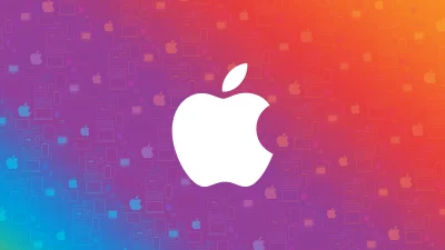 Apple Logo Iconic Devices Vibrant Gradient Technology Stylish Wallpaper image