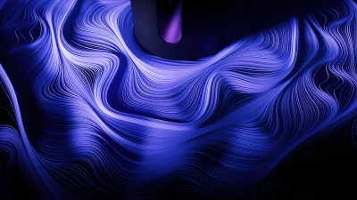 Dynamic Abstract Blue and Purple Gradient Waves Creating a Futuristic Liquid Texture image