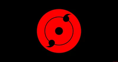Iconic Red Sharingan Eye Symbol from Naruto Anime Series image