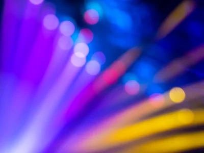 Cinematic Blurred Colorful Lights Wallpaper: Abstract Gradient Bokeh Background image
