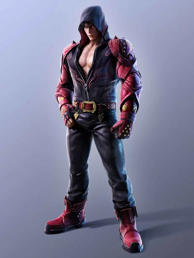 Powerful Male Video Game Character in Hooded Combat Gear and Armored Attire image
