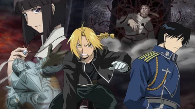 Iconic Anime Characters in Dynamic Action Scene with Intense Background Setting image