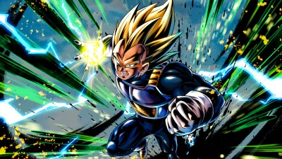 Vegeta Super Saiyan Energy Attack with Glowing Aura image