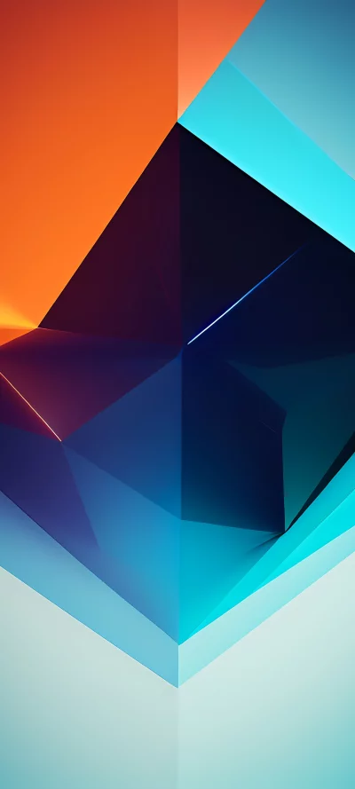 Abstract Geometric Orange and Blue Gradient Background