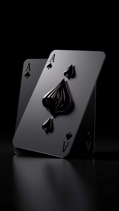 Stylish Black Ace of Spades Playing Cards with Dramatic Lighting