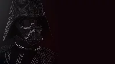 Iconic Star Wars Dialogue Text Art within Darth Vader's Helmet Silhouette image