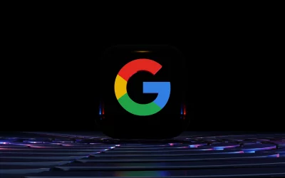 Vibrant Google G Logo Glowing on Futuristic Dark Digital Platform image