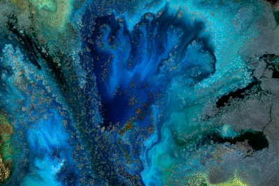 Fluid Art Blue Teal Metallic Sparkle Abstract Background image