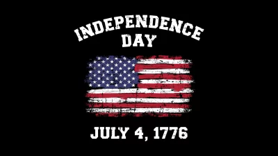 Vintage Distressed American Flag with Independence Day Commemoration and July 4 1776 Text image