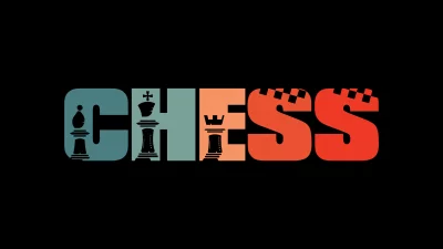 Modern Chess Game Typography Art Black Background Wallpaper image