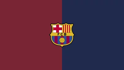 FC Barcelona Official Emblem on Split Maroon and Navy Blue Background image