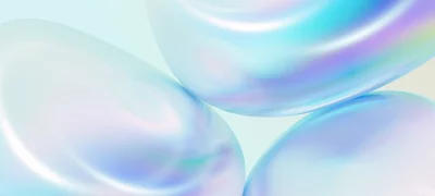 Abstract Iridescent Pastel Fluid Orbs and Spheres Background Design image