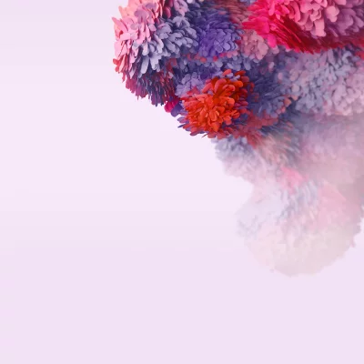 Vibrant Abstract Digital Petal Cluster Background with Pink, Purple, and Orange Hues image