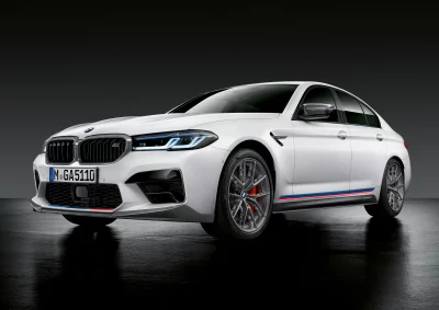 Sleek White BMW M5 Performance Sedan Cinematic Wallpaper HD image