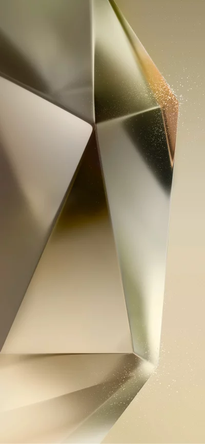 Abstract Geometric Metal Forms with Sparkling Particles