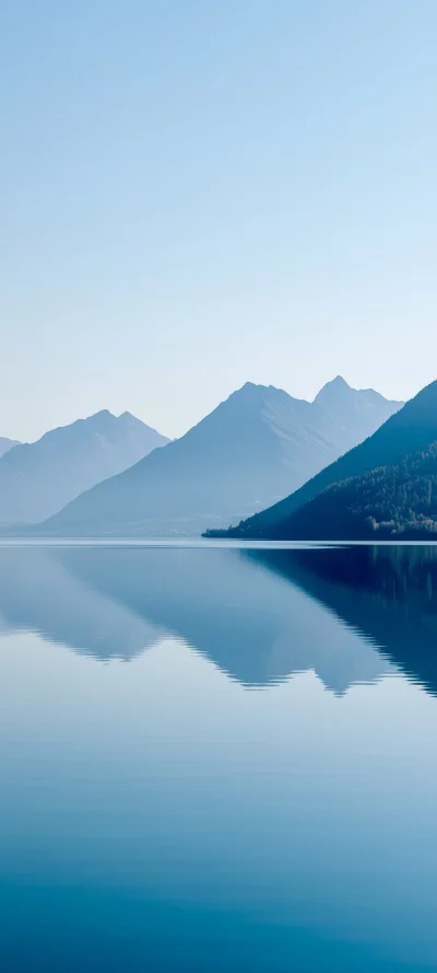 Serene Mountain Lake Reflection Calm Water Landscape