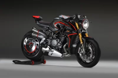 High-Performance MV Agusta Rush 1000 Motorcycle with Red Accents Studio Shot image