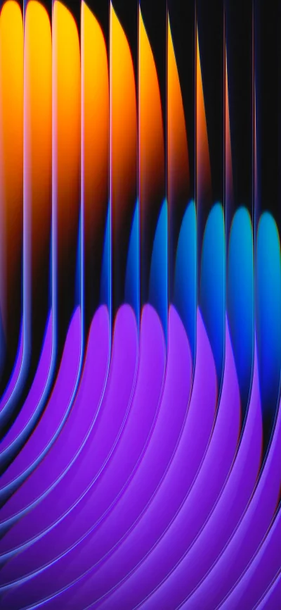 Abstract Gradient Swirls of Orange, Purple, and Blue Light