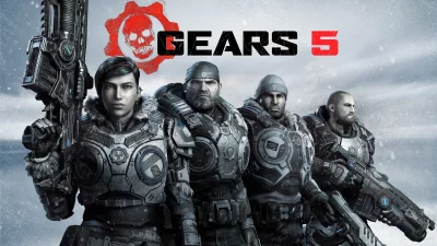 Gears 5 Video Game Characters in Winter Combat Armor Standing Together image
