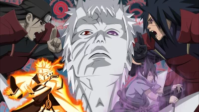 Dynamic Anime Battle Featuring Iconic Naruto Characters and Powers image