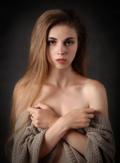 Hot looking woman Captivating Portrait of Young Woman with Long Hair and Heterochromia image