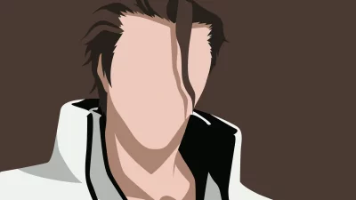 Minimalist Faceless Anime Character Vector Art Illustration on Brown Background image