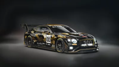 Bentley Continental GT3 Race Car Gold Camouflage Livery Studio Shot image