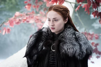 Sansa Stark Pensive in Winter Fur Coat image