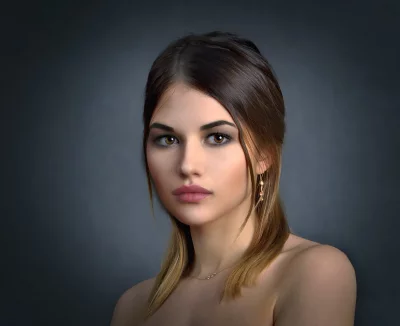 Captivating Portrait of Young Woman with Ombre Hair and Expressive Eyes image