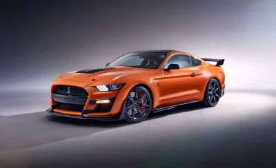 High-Performance Orange Ford Mustang Shelby GT500 Coupe Studio image