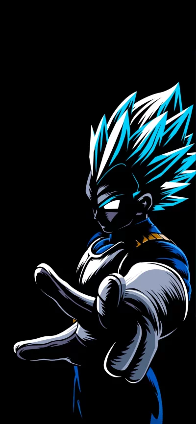 Powerful Super Saiyan Blue Vegeta Anime Character Illustration image