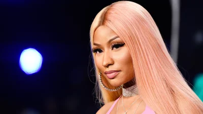 Nicki Minaj's Captivating Portrait with Pink Ombre Hair and Dazzling Diamond Jewelry image