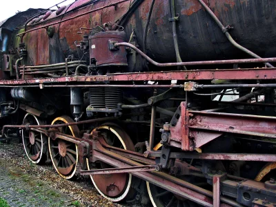 Vintage Rusty Steam Locomotive Engine Industrial Heritage and Mechanical Detail image