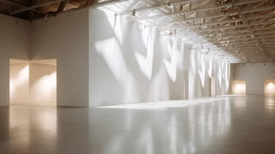 Empty Modern Art Gallery Interior with Dynamic Natural Light and Stark White Walls image