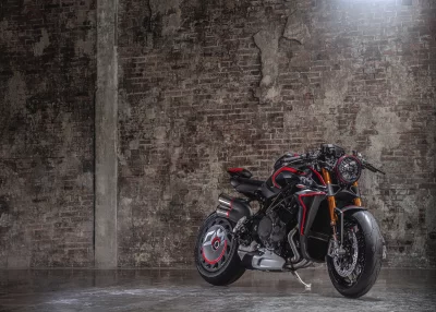 Sleek Black and Red MV Agusta Brutale 800 RR Motorcycle in Industrial Loft image