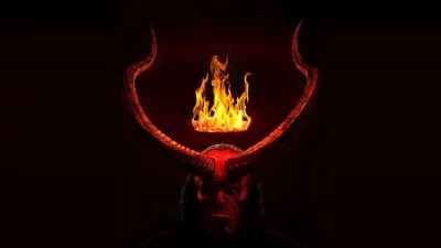 Powerful Red Skinned Demonic Character with Fiery Crown and Large Horns image