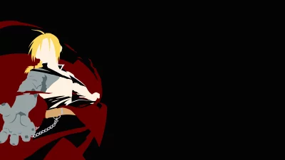 Minimalist Anime Character Edward Elric with Automail Arm Vector Art image