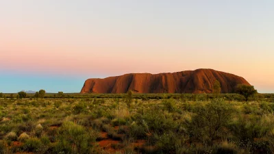 Majestic Uluru at Sunset in the Australian Outback with Gradient Sky image