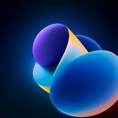 Abstract 3D Shapes with Gradient Lighting and Smooth Curves
