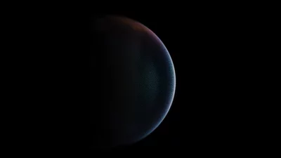 Mysterious Dark Sphere with Prismatic Light Halo image
