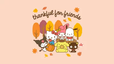 Adorable Sanrio Characters Celebrate Autumn Harvest and Friendship with Fall Foliage image