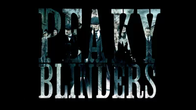Iconic Peaky Blinders Series Title with Character Portraits and Gritty Aesthetic image